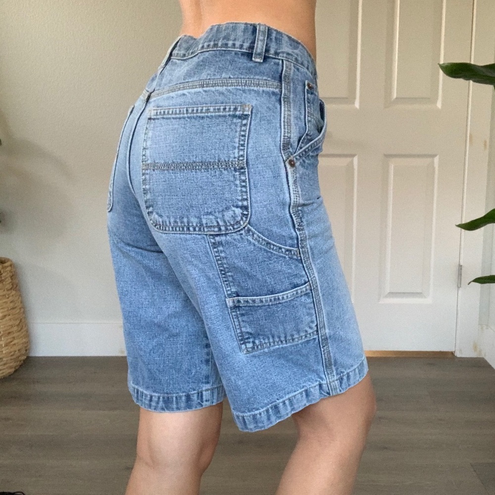 High rise cargo denim